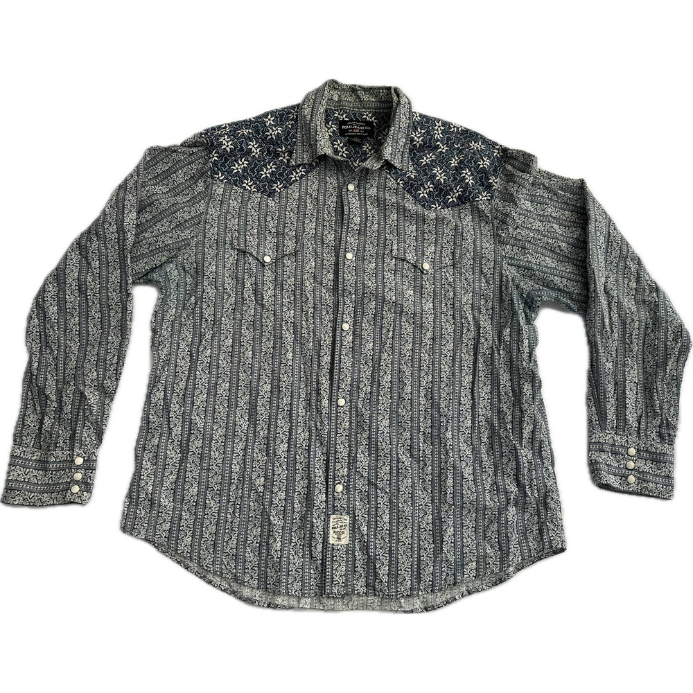 Vintage Ralph Lauren Polo Jeans Co Hawaiian Luau Floral Large Button Up Shirt